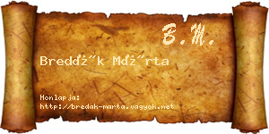 Bredák Márta névjegykártya