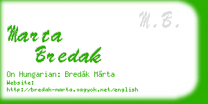 marta bredak business card