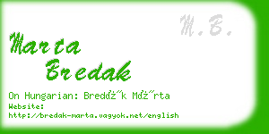 marta bredak business card